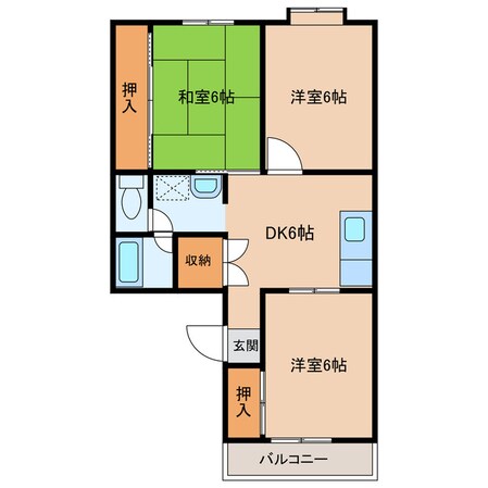 グリーンヒル1の物件間取画像